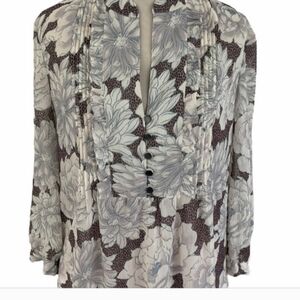 Banana Republic Gray and Brown Blouse